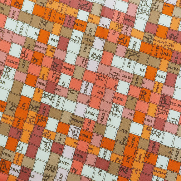 HERMES Hermes Carre Pointe Bolduk Silk Jersey Triangle Scarf Orange Large Siz... - Picture 2 of 9